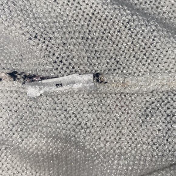 Chico’s V-Neck Sweater Size 2 / US Large White Floral Paisley 3/4 Tab Sleeves - Picture 6 of 6